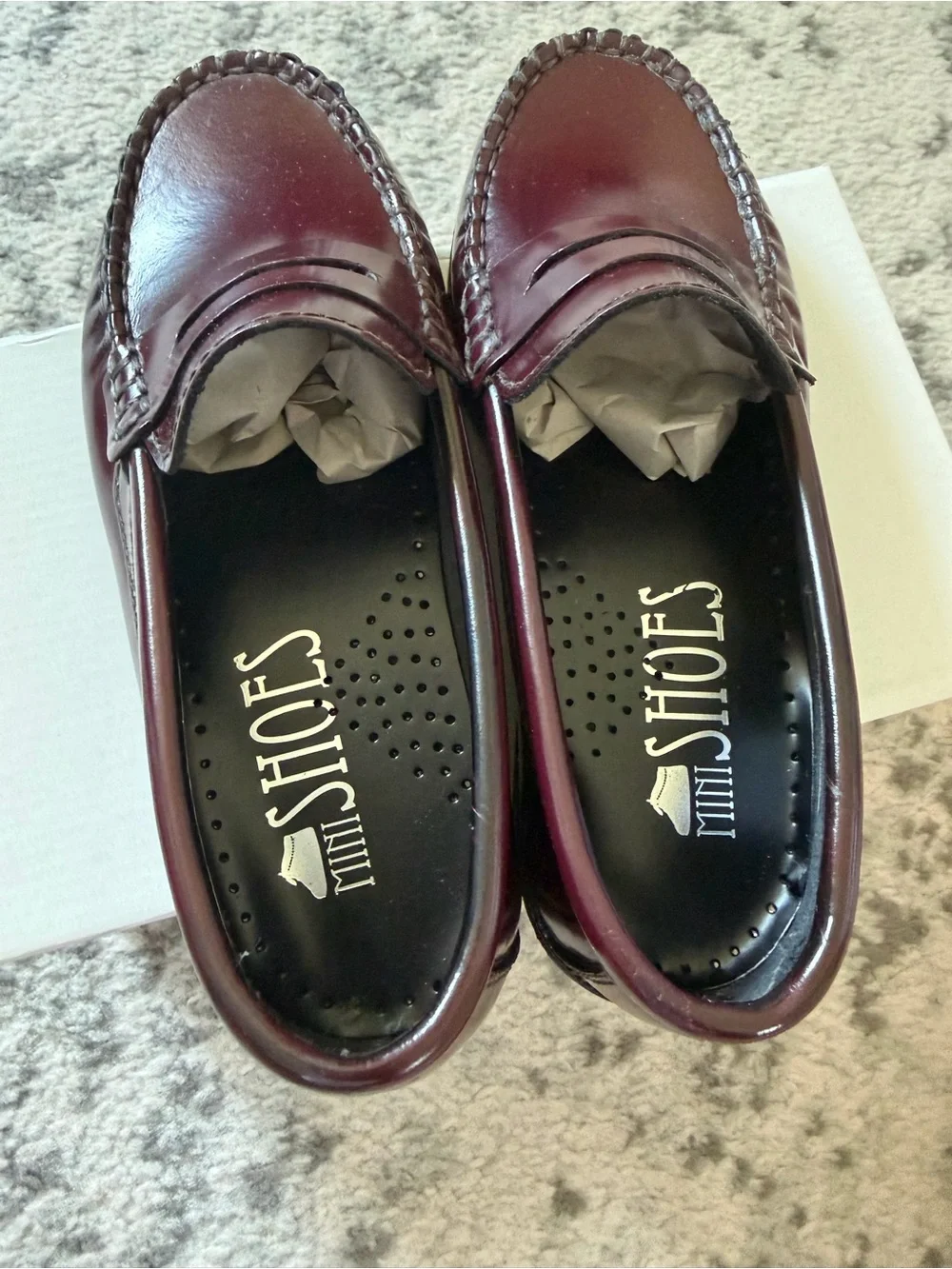 Kids Burgundy Penny Loafers Dress Shoes - Classic Dress Slip-Ons